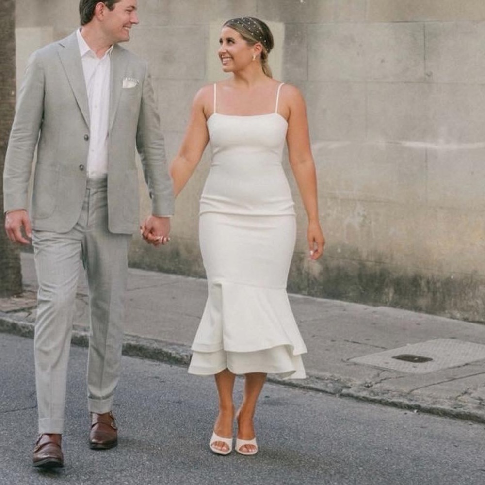 LIKELY Aurora White Midi Dress